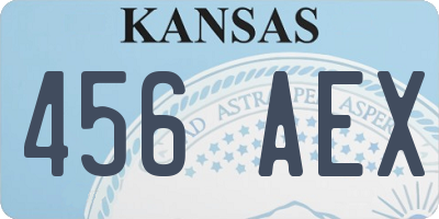 KS license plate 456AEX