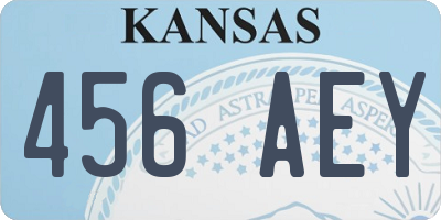 KS license plate 456AEY