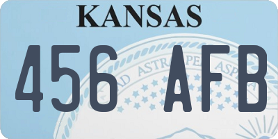 KS license plate 456AFB