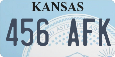 KS license plate 456AFK