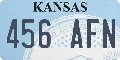 KS license plate 456AFN