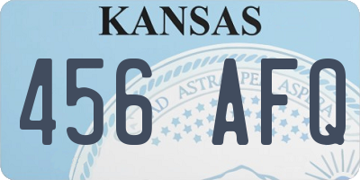 KS license plate 456AFQ