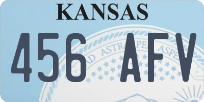 KS license plate 456AFV