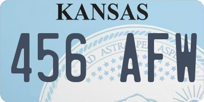 KS license plate 456AFW