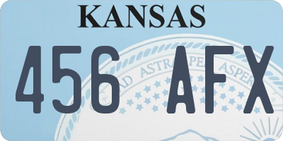 KS license plate 456AFX
