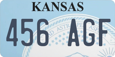 KS license plate 456AGF
