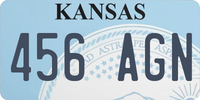 KS license plate 456AGN