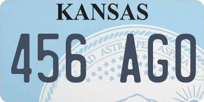 KS license plate 456AGO