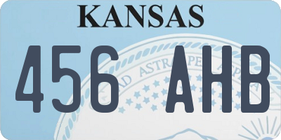 KS license plate 456AHB