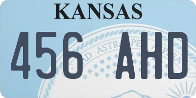 KS license plate 456AHD