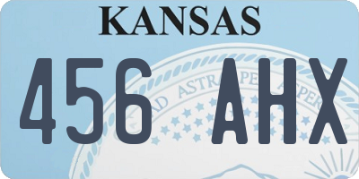 KS license plate 456AHX