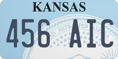 KS license plate 456AIC