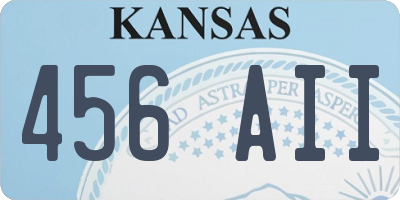 KS license plate 456AII