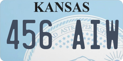 KS license plate 456AIW