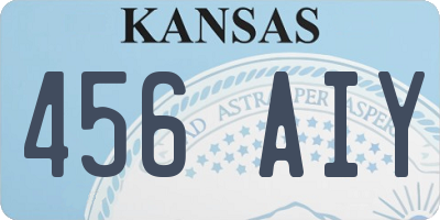 KS license plate 456AIY