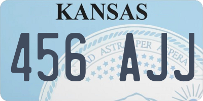 KS license plate 456AJJ