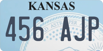 KS license plate 456AJP