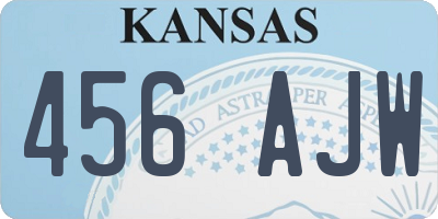 KS license plate 456AJW