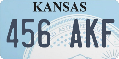 KS license plate 456AKF