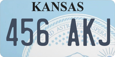 KS license plate 456AKJ