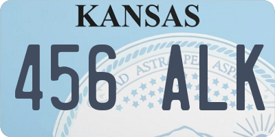 KS license plate 456ALK