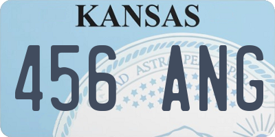 KS license plate 456ANG