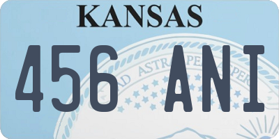 KS license plate 456ANI