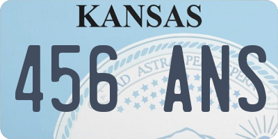 KS license plate 456ANS