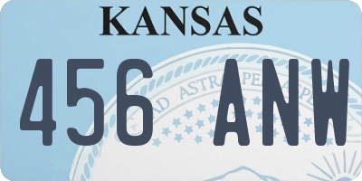 KS license plate 456ANW