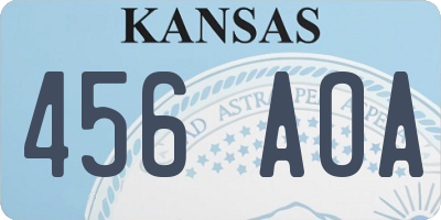 KS license plate 456AOA