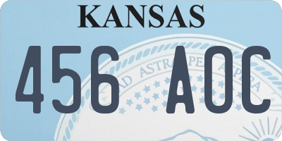 KS license plate 456AOC