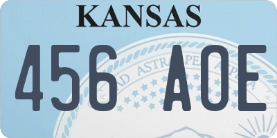 KS license plate 456AOE