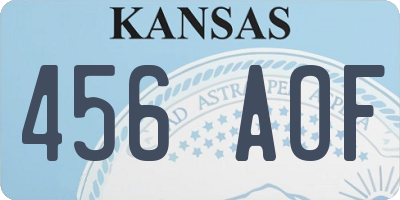KS license plate 456AOF