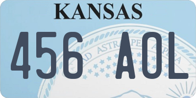 KS license plate 456AOL