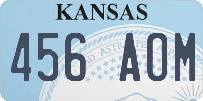 KS license plate 456AOM