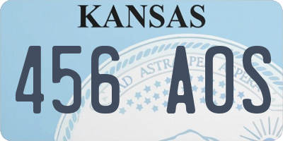 KS license plate 456AOS