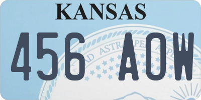 KS license plate 456AOW