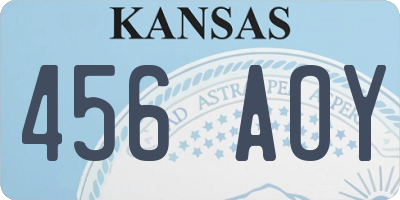 KS license plate 456AOY