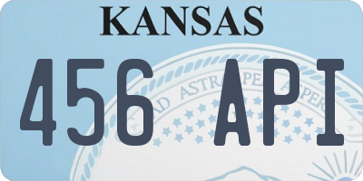 KS license plate 456API