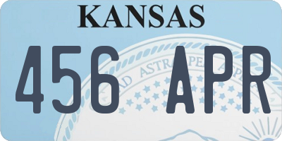 KS license plate 456APR