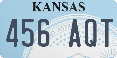 KS license plate 456AQT