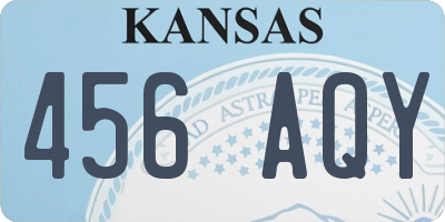 KS license plate 456AQY
