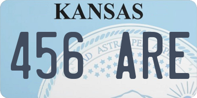 KS license plate 456ARE