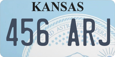 KS license plate 456ARJ