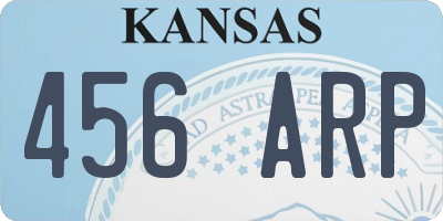 KS license plate 456ARP