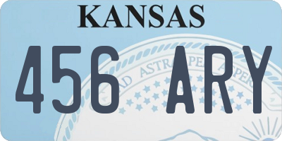 KS license plate 456ARY