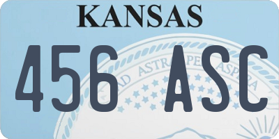 KS license plate 456ASC