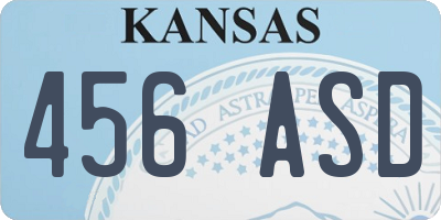 KS license plate 456ASD
