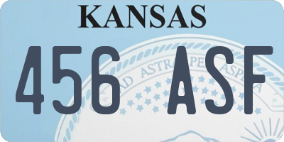 KS license plate 456ASF