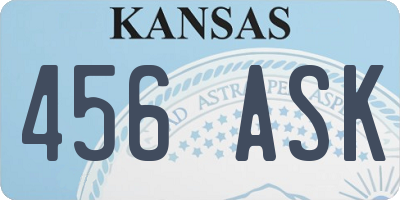 KS license plate 456ASK